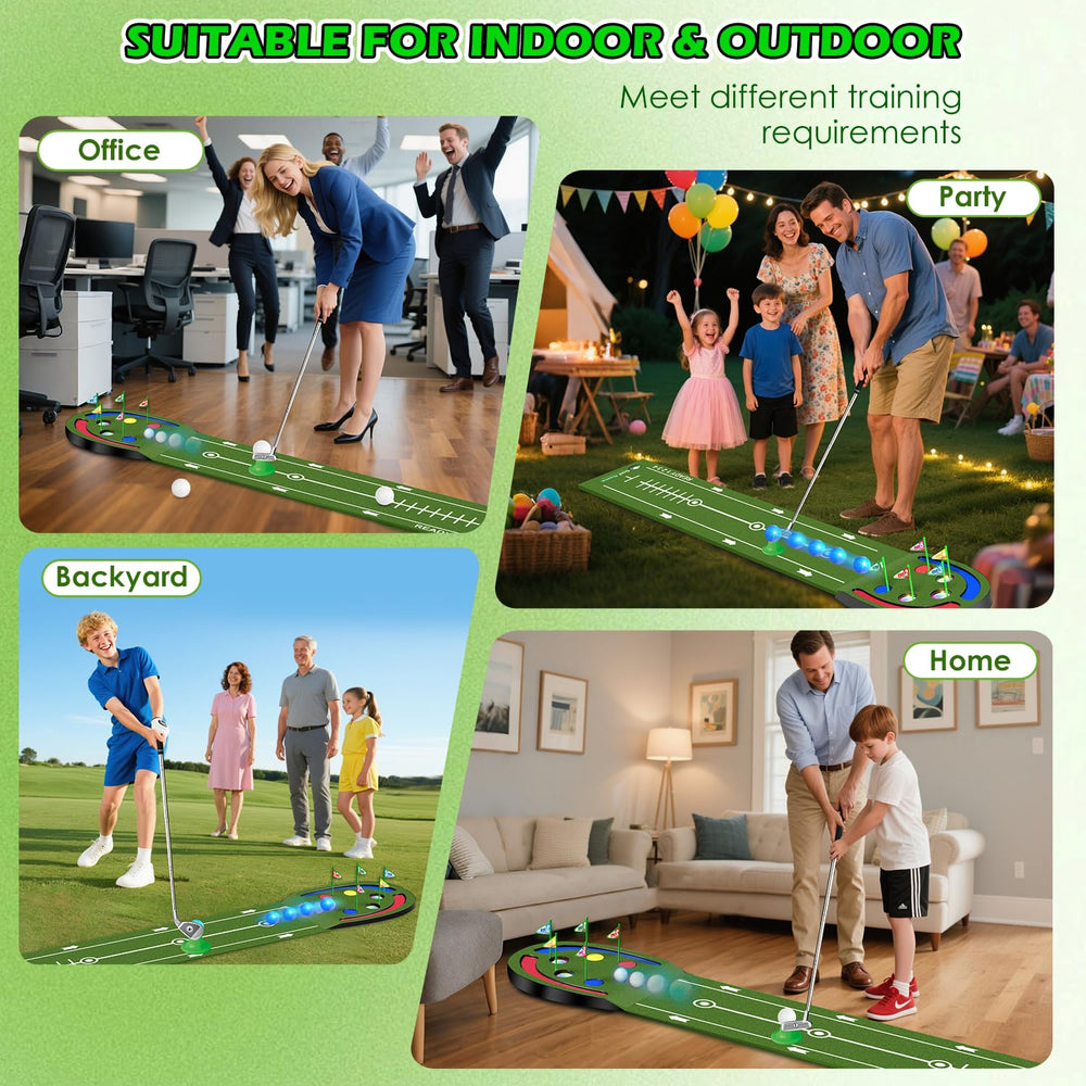 VATOS portable golf green suitable for backyard or living room use.