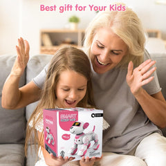 VATOS remote-controlled puppy features a rechargeable battery for longer sessions.
