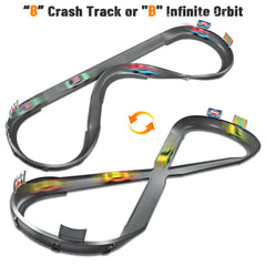 VATOS slot car track two-player area ready for racing