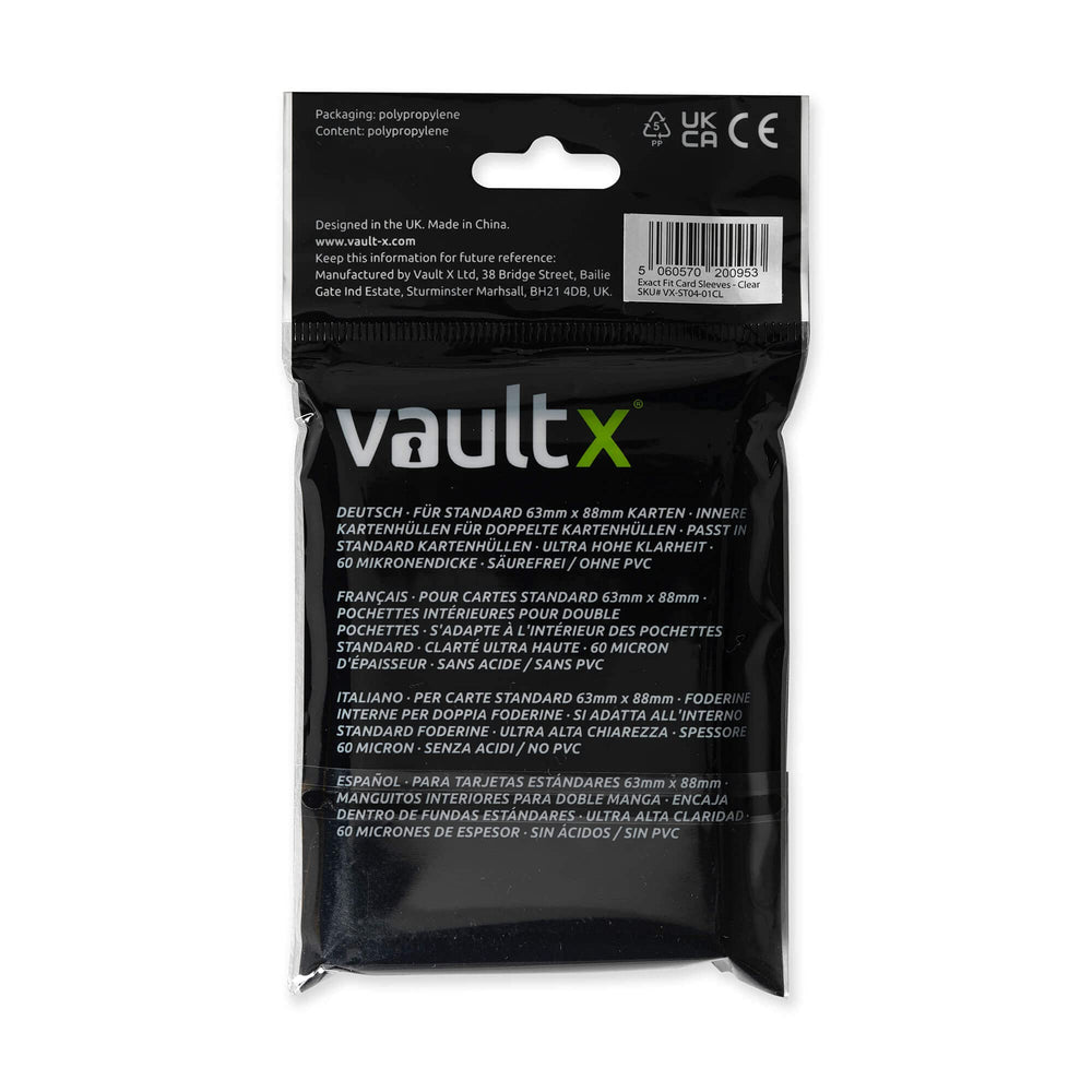 Vault X crystal-clear sleeves enable easy viewing and double-sleeving compatibility.