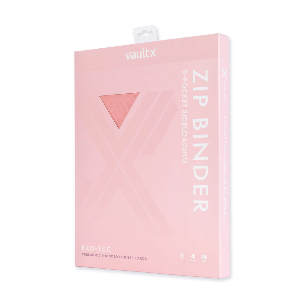 Vault X Exo Tec binder side-loading pocket secures cards during transport.