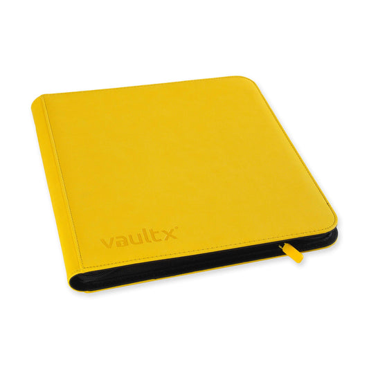 Vault X exo-tec cover binder in yellow demonstrates durable protection for trading cards