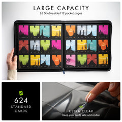 Vault X side-loading pockets keep cards secure and organized.