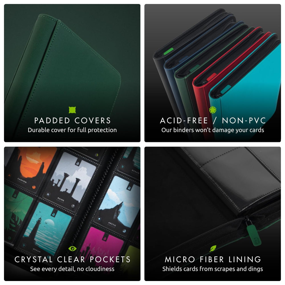 Zipper closure on Vault X binder keeps cards secure and protected.