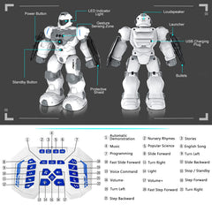 VAV USB recharge capable robot charges quickly for longer play sessions.