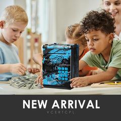 Vcertcpl ATM piggy bank with bright, kid-friendly colors inviting learning.
