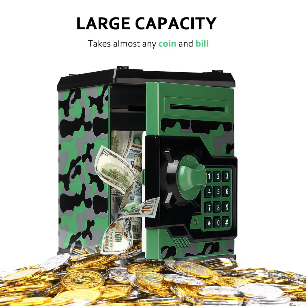 Vcertcpl ATM piggy bank password lock close-up highlights security.