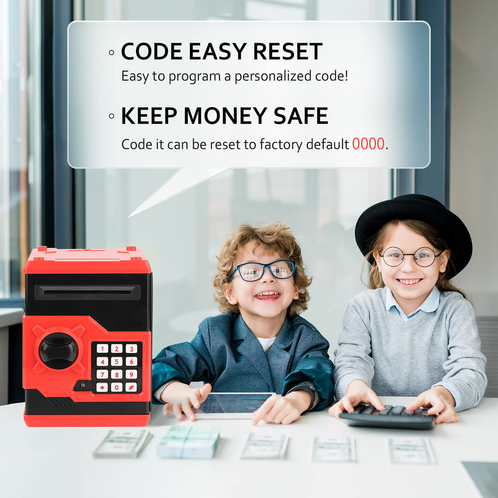 Vcertcpl ATM Piggy Bank password lock close-up with 0000 keypad