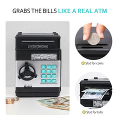 Vcertcpl piggy bank featuring a 4-digit password for access control