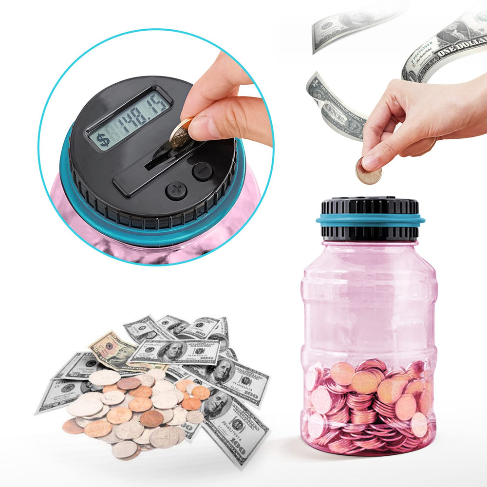 Vcertcpl pink piggy bank ABS plastic build is durable