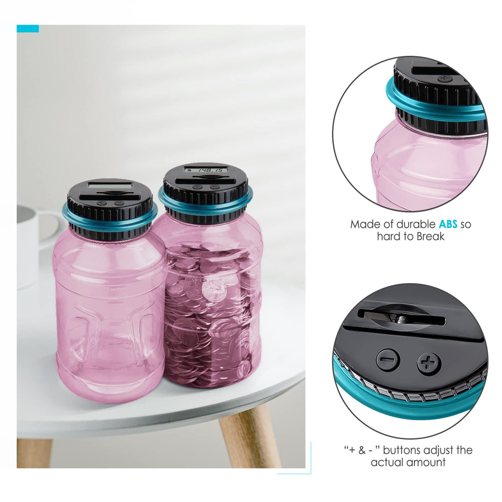 Vcertcpl pink piggy bank suitable for kids and adults saving goals