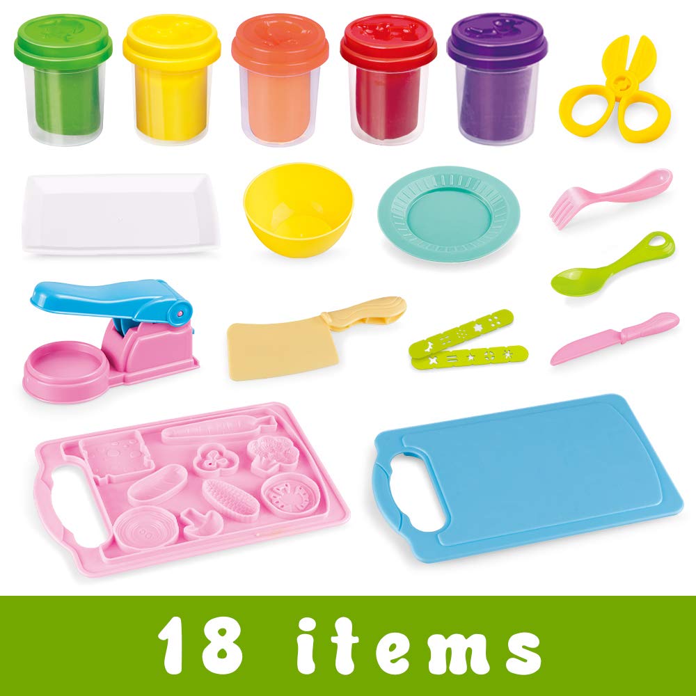 VConejo Color Dough Set noodle maker shapes ten noodle varieties for creative meals.