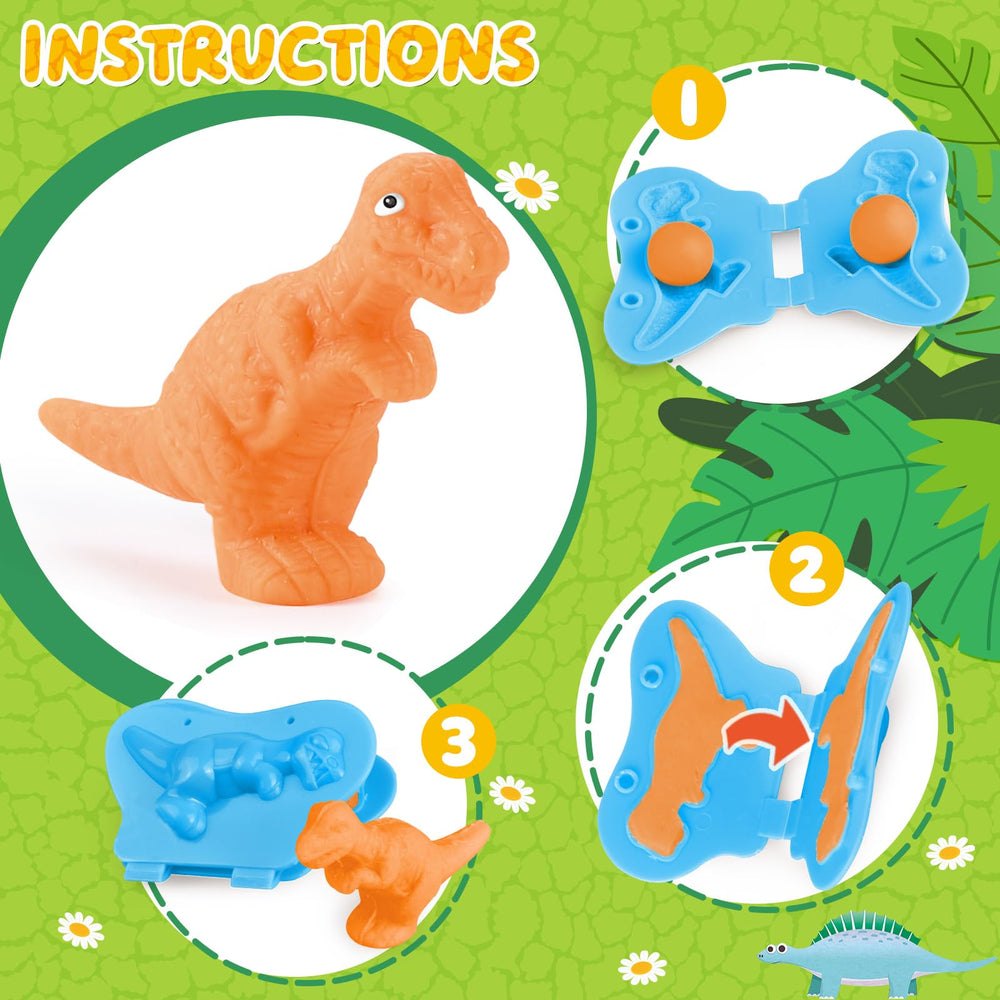 VConejo dinosaur dough set parasaurolophus-model: shape-friendly tools support early learning