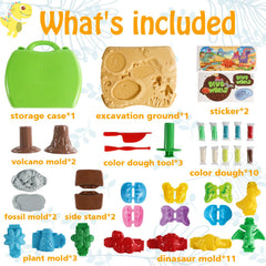 VConejo volcano excavation tools enabling hands-on dough activities and volcanic imagination.