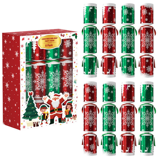 Vdamu 8 pack Christmas favors on table setting, festive decor and conversation starters.