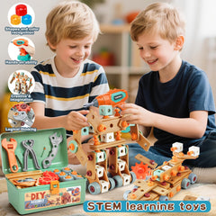 VEAIS electric drill with batteries not included for safe pretend play.