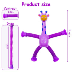 Veakeqe purple telescopic giraffe toy offers tactile stretch play for focus.