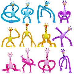 Veakeqe yellow telescopic giraffe toy promotes coordination during travel.