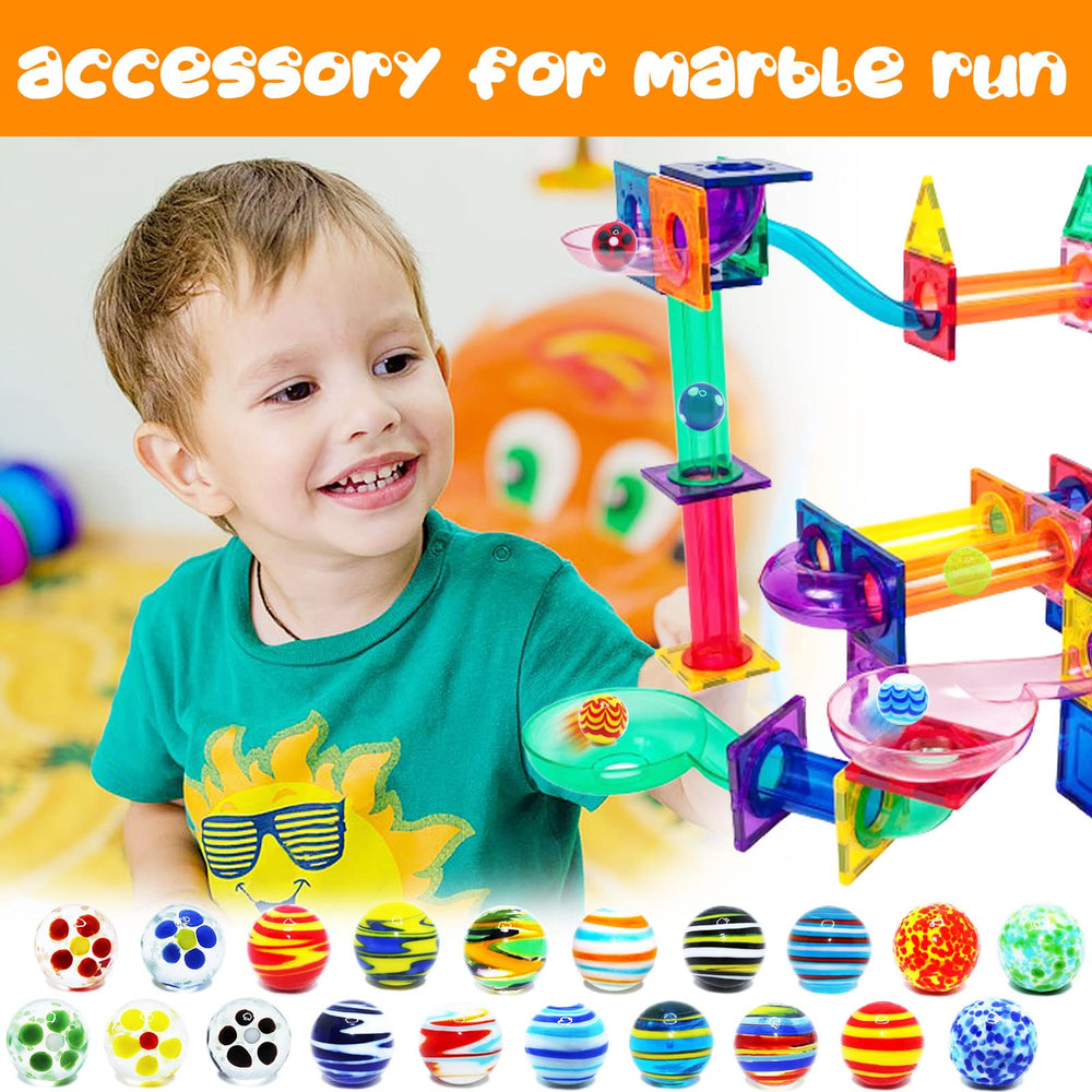 Colorful VEALIZUU marbles support learning colors and counting during activities.