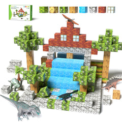 Veecafiodi 108pc magnetic blocks kit fuels imaginative dinosaur builds and collaborative play.