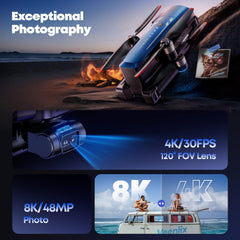 Veeniix V11PRO 3-axis gimbal stabilizes footage for crisp landscapes.