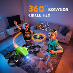 Veeniix V995 mini drone circling around a garden during play