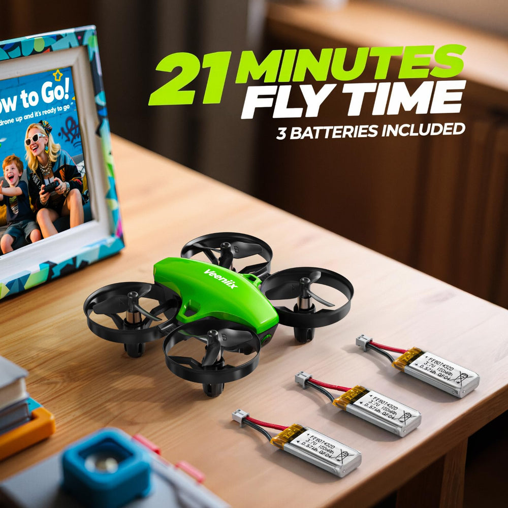 Veeniix V995 mini drone with three batteries for extended flight time