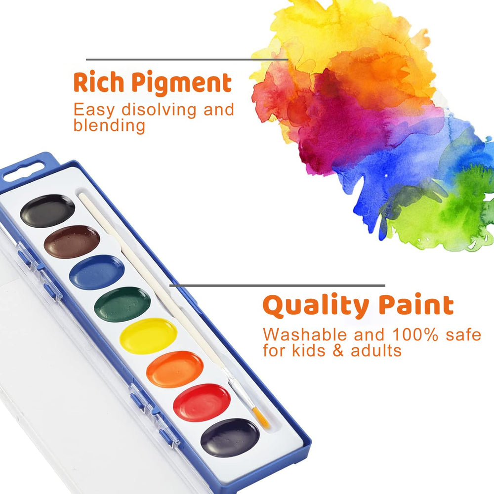VEESA classroom scene with paints and brushes ready for kids