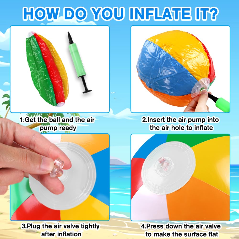 Vellibring durable beach balls for bouncing, kicking, and games.