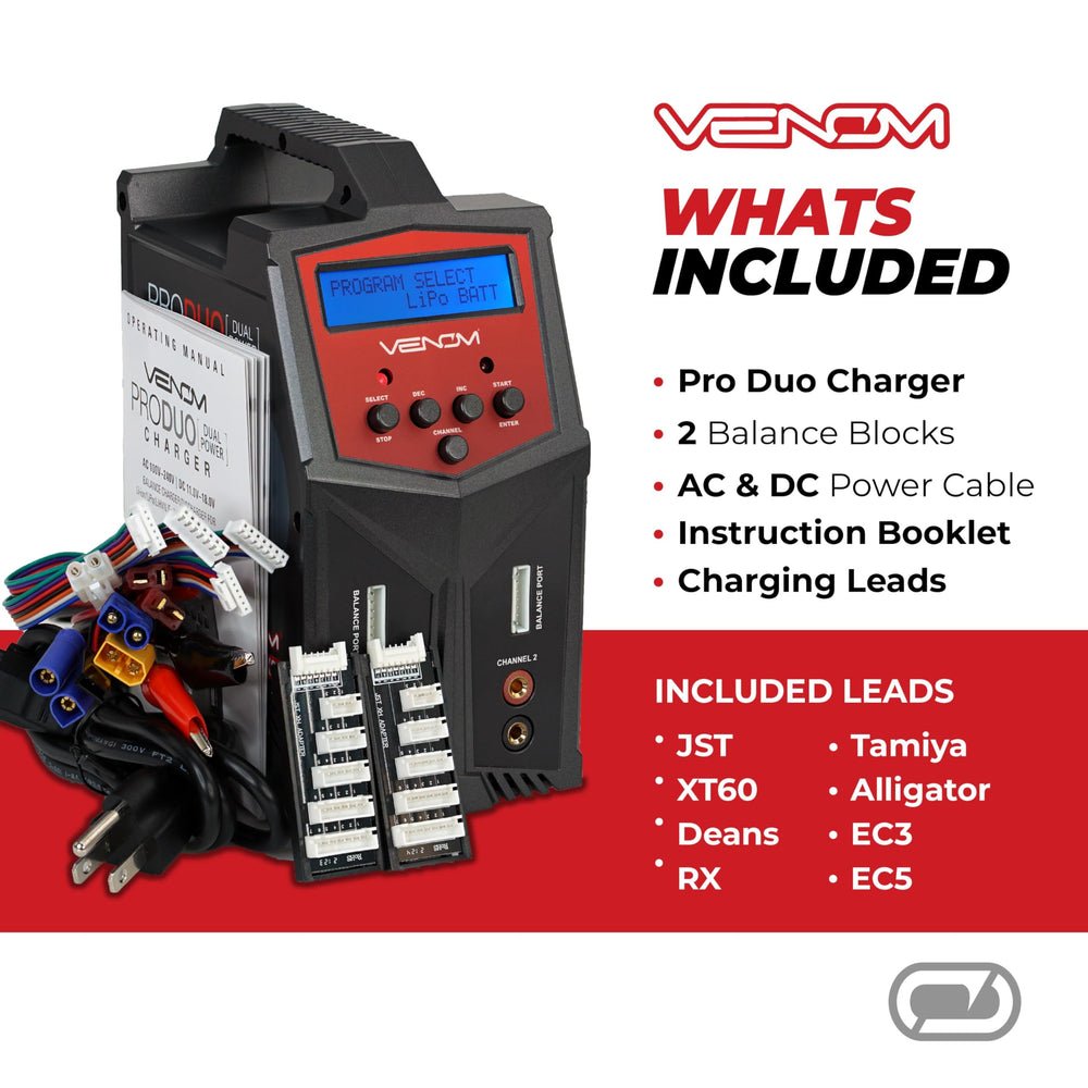 Venom Power Pro Duo portable design with built-in handle for field charging.