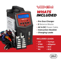 Venom Power Pro Duo portable design with built-in handle for field charging.