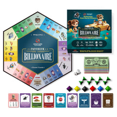 VENTURE CATCHER Paycheck to Billionaire game box and board for family learning.