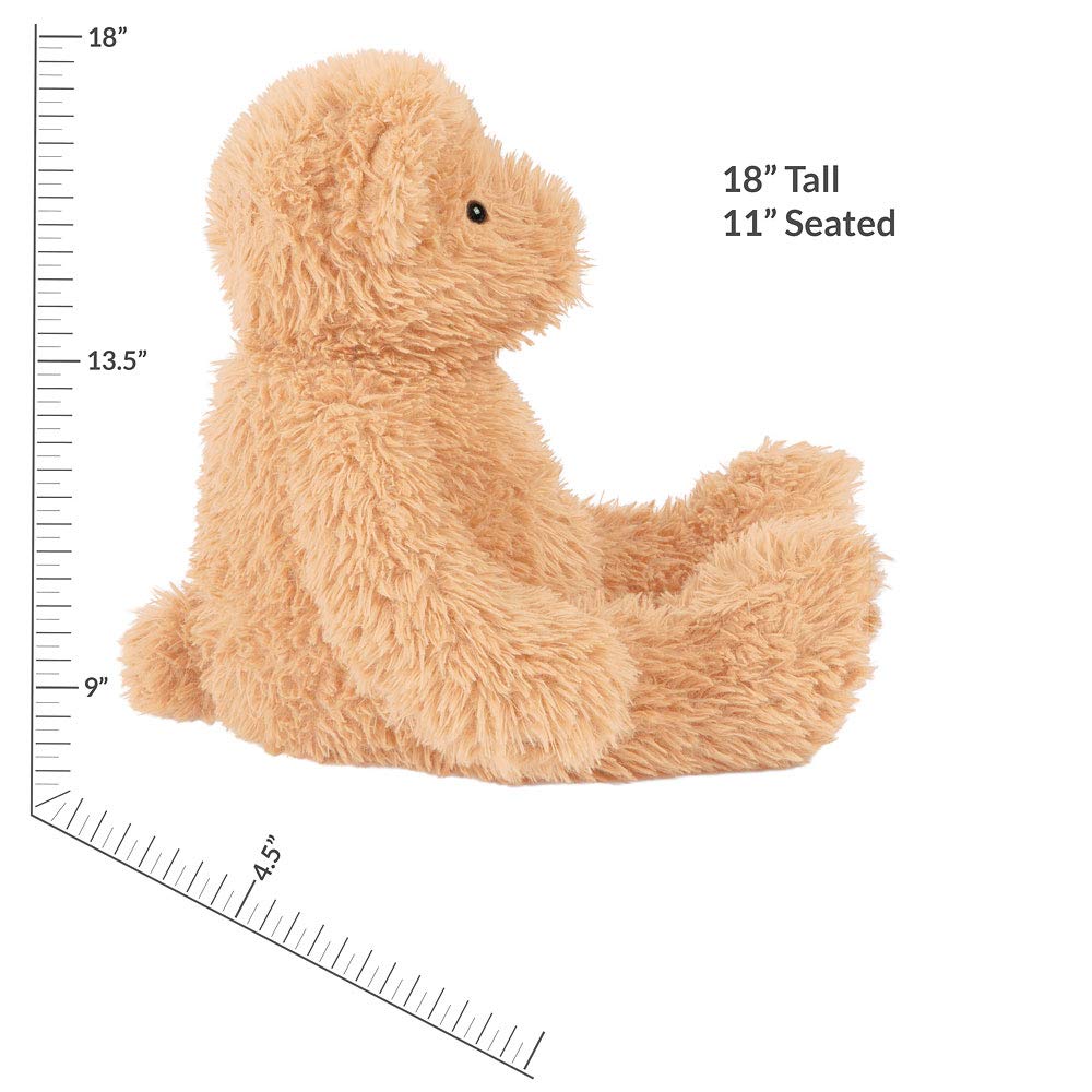 Vermont Teddy Bear Classic 18-inch recycled stuffing supports sustainability.
