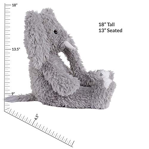 Back view of Vermont Teddy Bear Elephant highlighting large floppy ears.