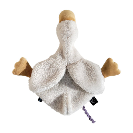 Veronea Helga the Goose pacifier holder for calm on the go.