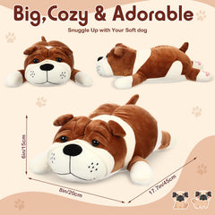 Vertintong embroidered details on the plush dog add lifelike charm for imaginative play.