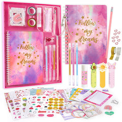 VERTOY DIY Journal Kit with pink box and glitter pens for creative journaling