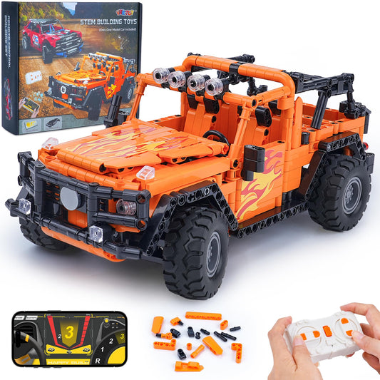 VERTOY STEM car kit with 740+ bricks for immersive off-road building and play