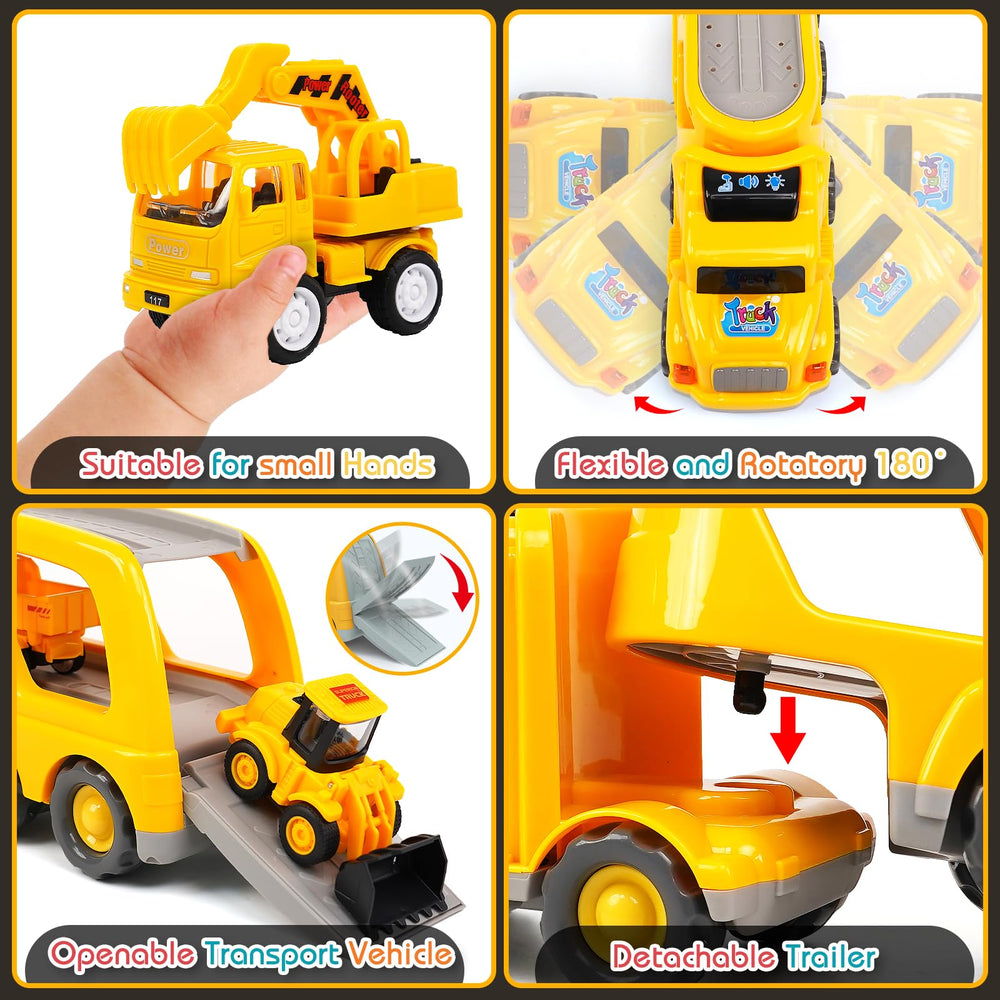 Veslier 9in1 construction truck push-and-go action for active play