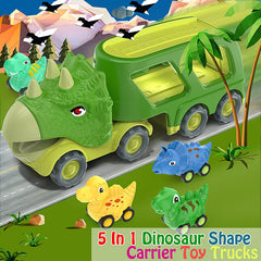 Veslier dinosaur truck features lights and sounds for added realism.