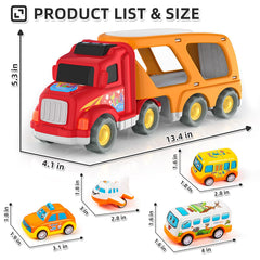 Veslier truck lights flash and whistle button for vivid pretend play.