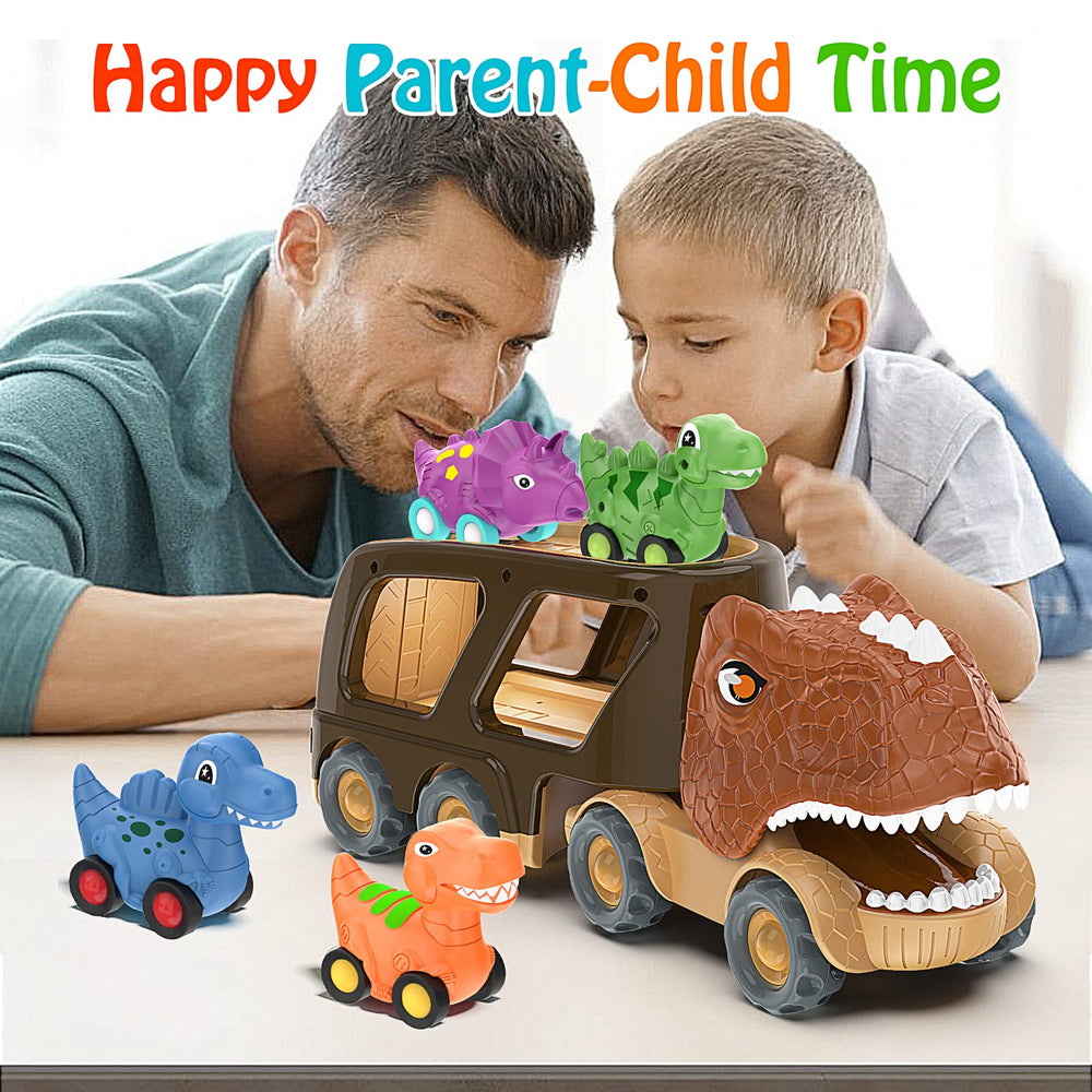 Veslier four-pack dino cars for storytelling and group fun