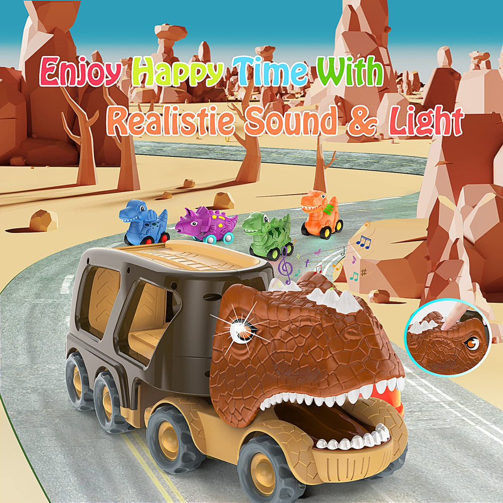 Veslier truck with dinosaur eyes and lights for visual appeal