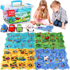 VESPRO 100-piece car track set assembled for imaginative play
