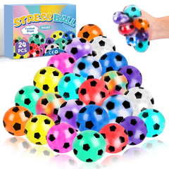 VESPRO 24-pack fidget stress balls in a colorful assortment for focus and stress relief.