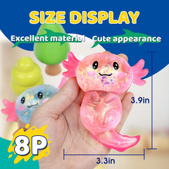 VESPRO axolotl stretchy fidget ball, colorfully designed to ease stress during study.