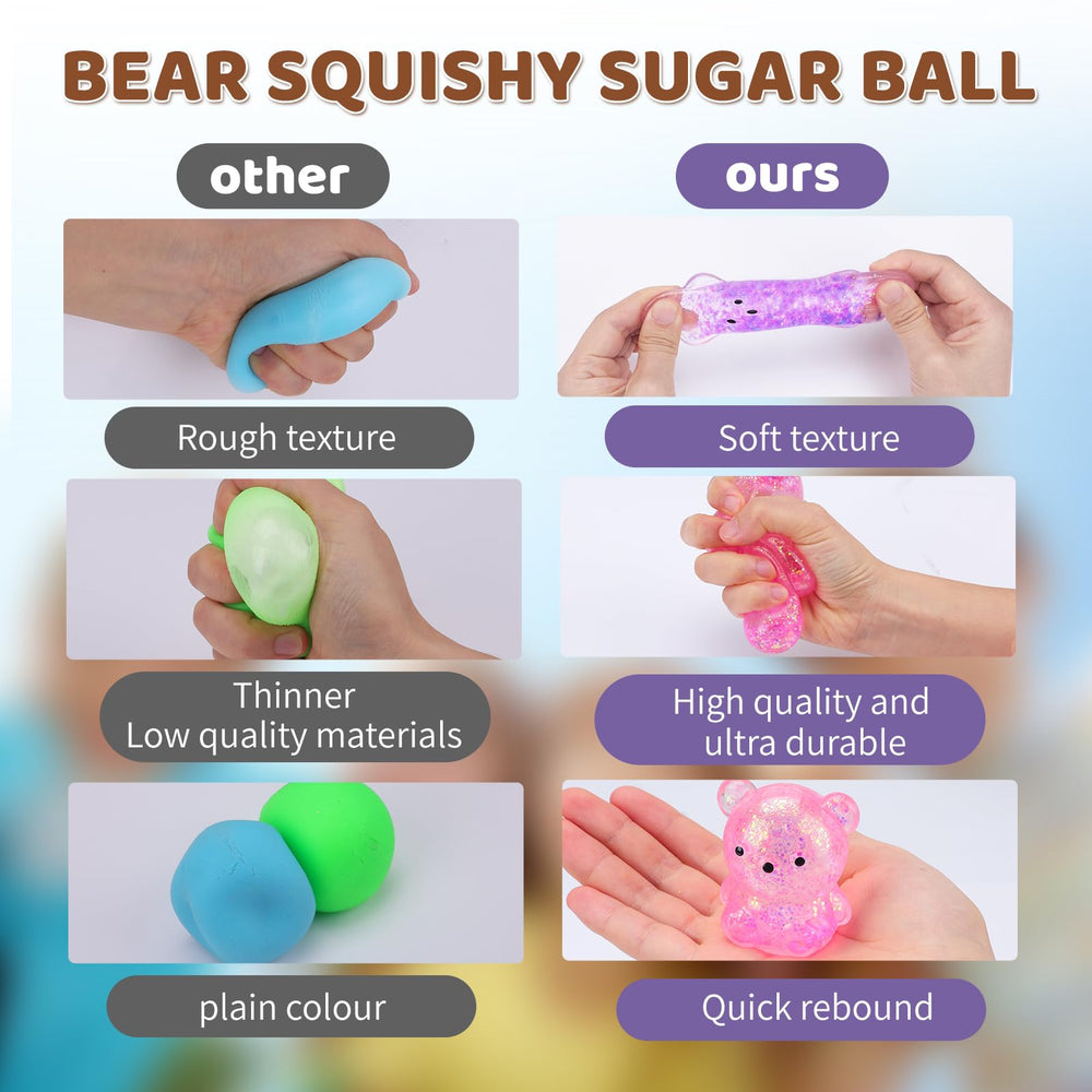 VESPRO squishy bear ball close-up showing smooth texture and durable TPR material
