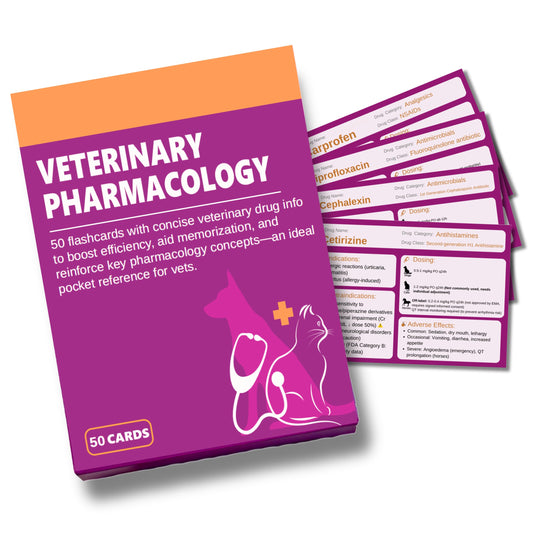 Vet Tech Flashcards front cover, portable study tool for on-the-go review.