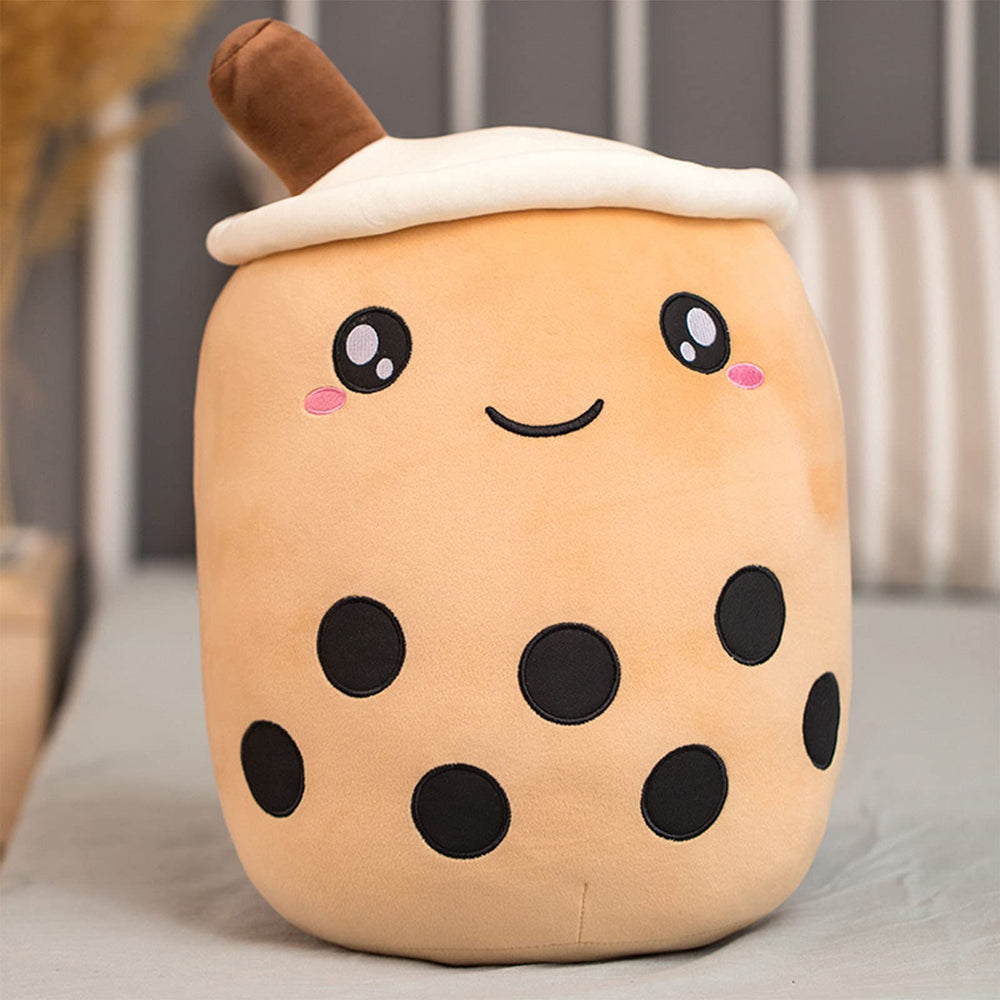 VHYHCY milk tea cup pillow, plush and comforting for reading or lounging.