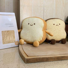 VHYHCY Toast Bread Pillow closeup shows durable plush fabric